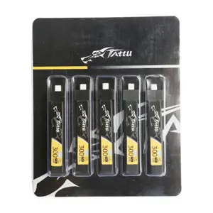 Tattu LiPo 300mAh 3.8V 75C 1S1P HV BT2.0.5 akumuliatorius (5vnt)