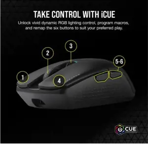 CORSAIR KATAR Elite belaidė žaidimų pelė juoda 26000 DPI optinė