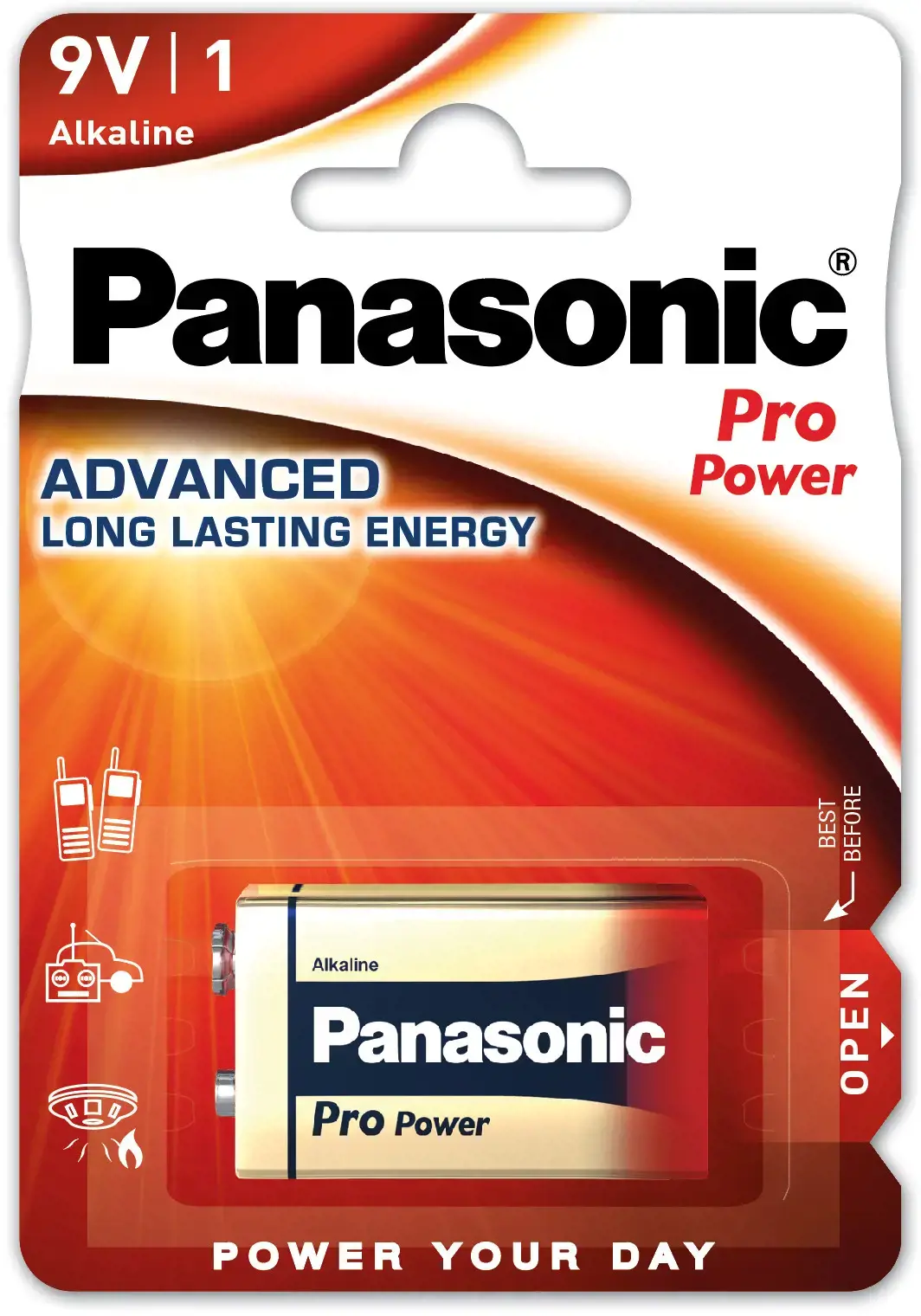 1x Panasonic Pro Power 6 LR 61 9V block maitinimo elementai