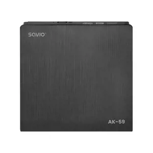 Ārējais diskdzinis Savio External Slim drive CD|DVD R| RW – USB-C| USB-A