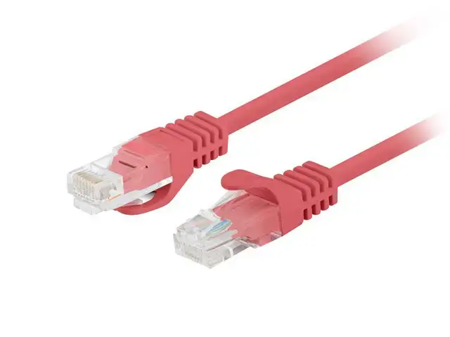 LANBERG PCU5-20CC-0025-R Lanberg Patchcord RJ45 kat. 5e UTP 0,25 m raudonos spalvos, 10 vnt.