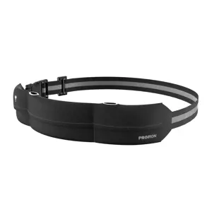 "PROIRON Runners Waist Pack" bėgimo diržas, 46 x 9 cm; juosmens dydis: 63 - 110 cm, juodas