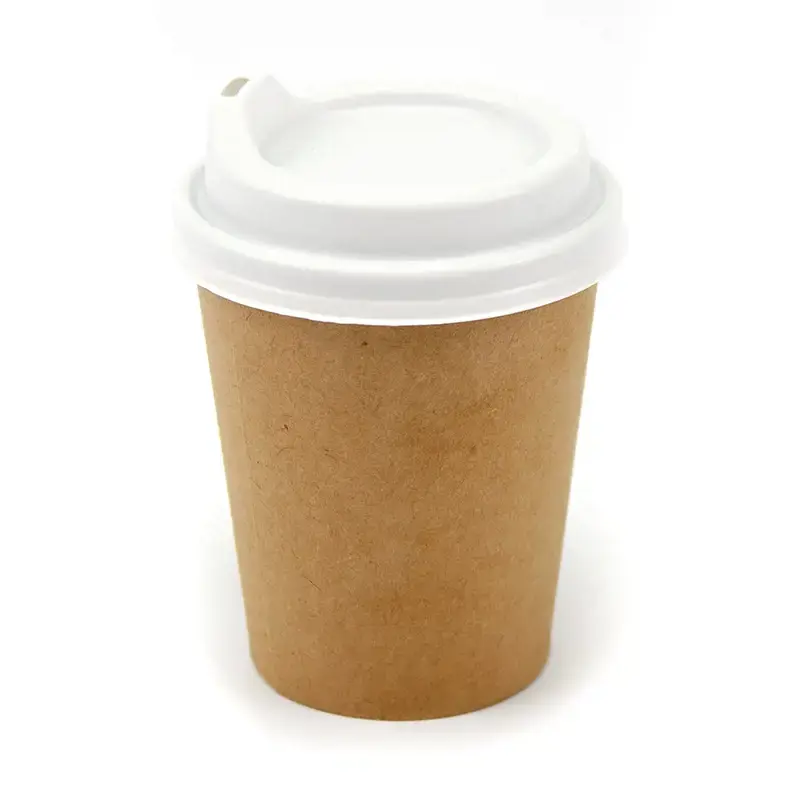 Vienkartinės popieriniai puodeliai karštiems gėrimams, 250 ml, (pak.- 50 vnt.), rudi