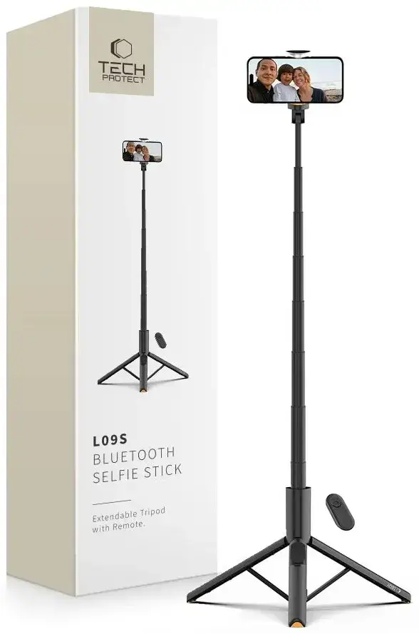 Tech-Protect Selfie Stick Tripod L09S Bluetooth, black