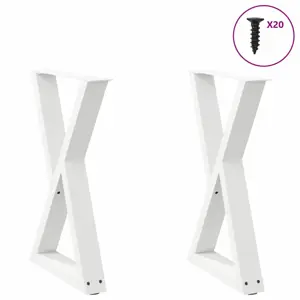 Valgomojo stalo kojos, 2 vnt., baltos, 60x(72-73,3) cm, plienas