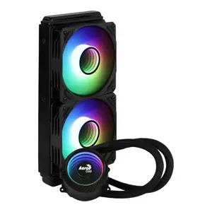 "Aerocool" MIRAGEL240 CPU aušinamas skysčiu 2x 12 cm ARGB ventiliatorius TDP 400 W, juodas, "viskas viename" aušintuvas su skysčiu, 72,2 cfm, juodas