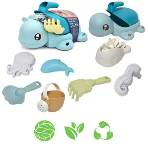 WOOPIE GREEN 2-in-1 smėlio ir vonios rinkinys Vėžlys mėlynas 8 vnt. BIOLOGIŠKAI SKAIDI ORGANINĖ MED…