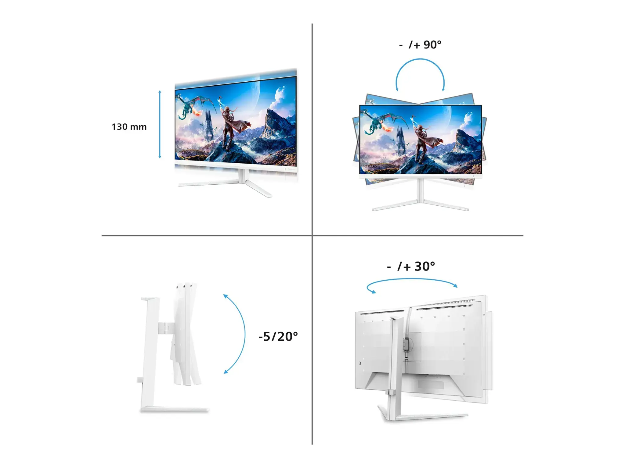 Philips 27M2N5901A/00 | 27 " | Fast IPS | UHD | 16:9 | 160 Hz | 1 ms | 3840 x 2160 pixels | 350 cd/m² | HDMI ports quantity 2 | White