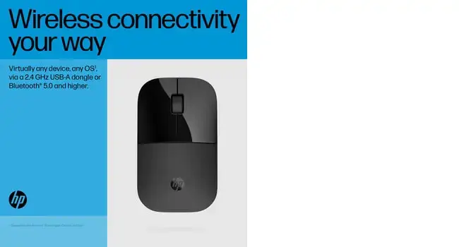 HP Z3700 Dual Black Mouse, Ambidextrous, RF Wireless, 1600 DPI, Black
