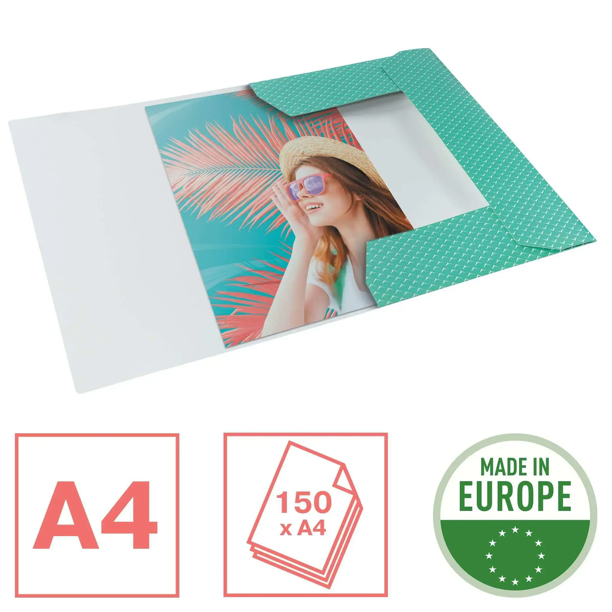 Aplankas dokumentams su gumele Esselte Colour'Breeze, A4, kartoninis, žalia