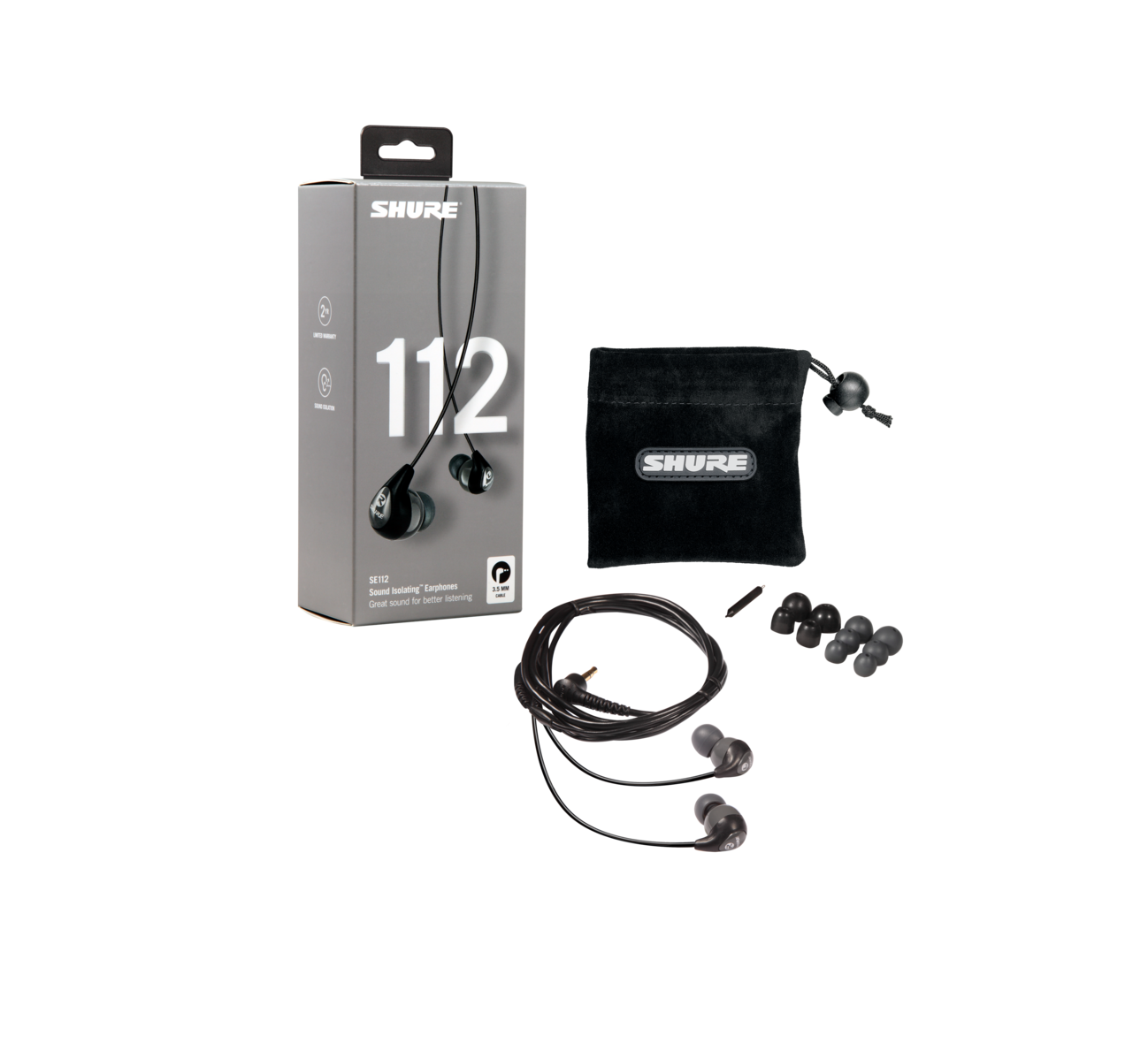 "Shure SE112" ausinės, pilkos spalvos