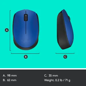 LOGITECH M171 belaidė pelė BLUE