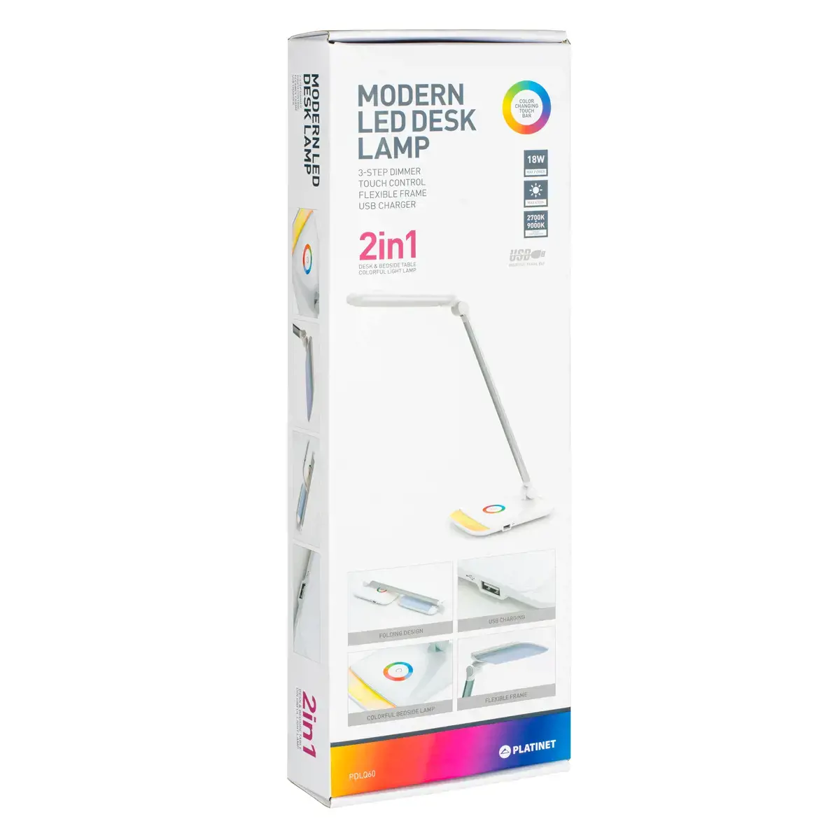 Platinet stalinė lempa su USB įkrovikliu PDLQ60 12W (43804)