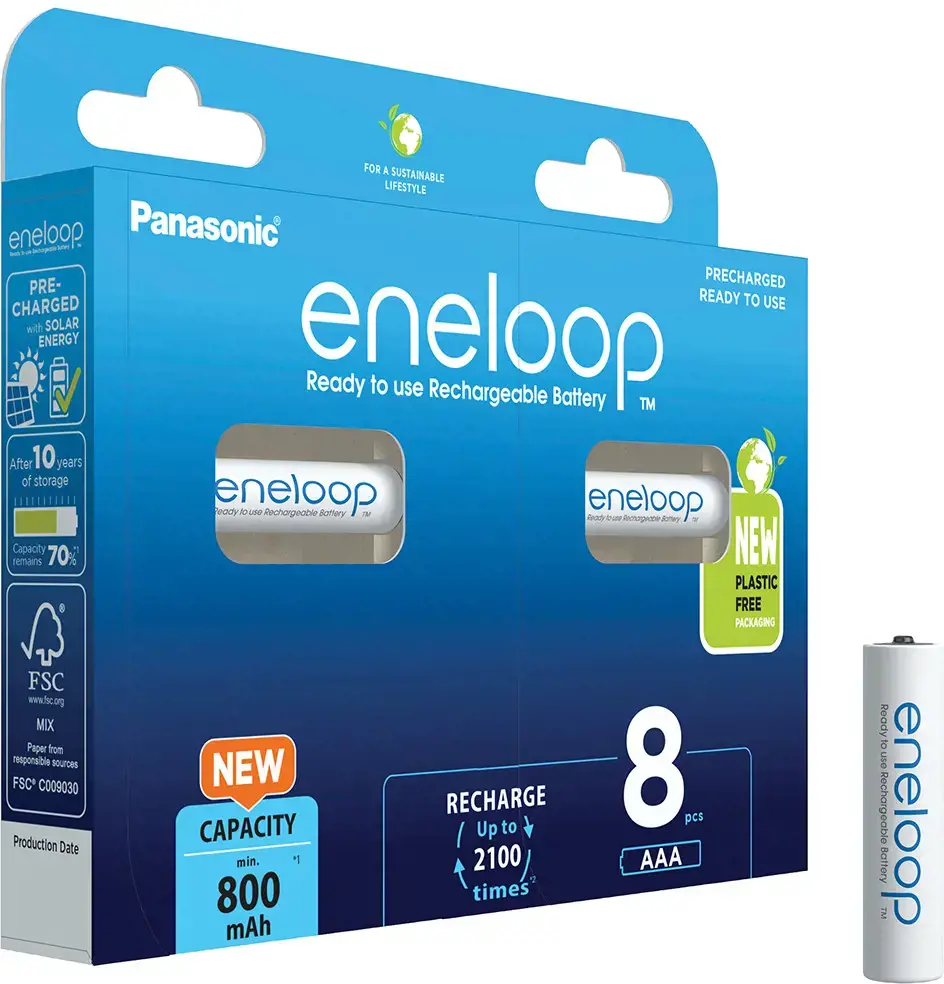 Panasonic Eneloop AAA 800 mAh rechargeable - 8 pcs