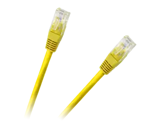 Patchcord UTP kabelis 8c kištukas į kištukinį lizdą 1,0 m CCA geltonas cat.6e