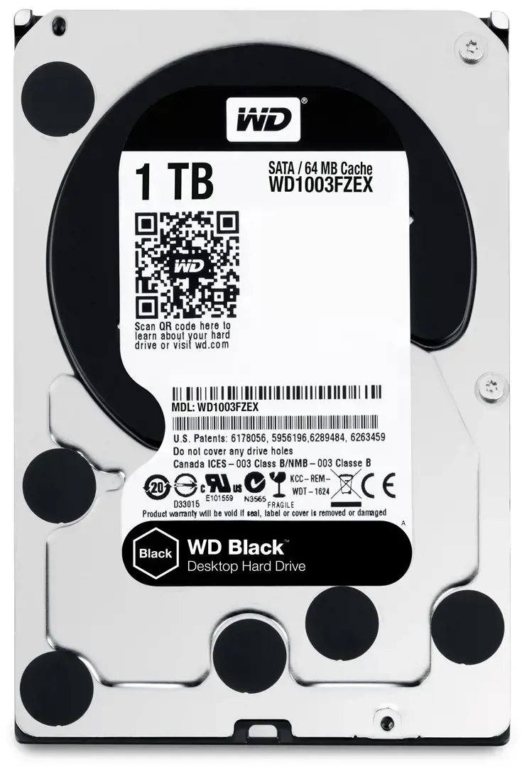 Stalinis kietasis diskas WD Black (3,5'', 1 TB, 64 MB, 7200 aps/min, SATA 6 Gb/s)