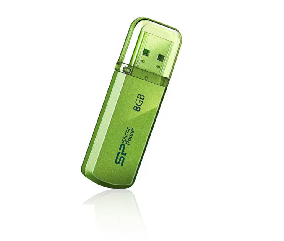 "Silicon Power" 8GB "Helios 101", 8 GB, USB Type-A, 2.0, dangtelis, 10 g, žalias