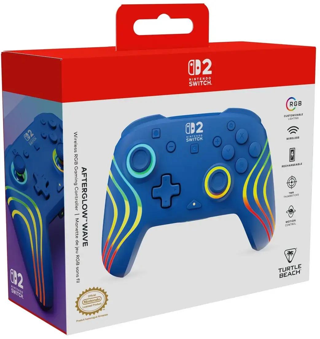 Turtle Beach wireless controller Afterglow Wave Nintendo Switch 2, blue
