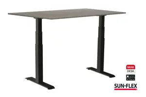 Reguliuojamo aukščio stalas SUN-FLEX®EASYDESK ADAPT, elektrinis, dviejų variklių, juodas rėmas, 140…
