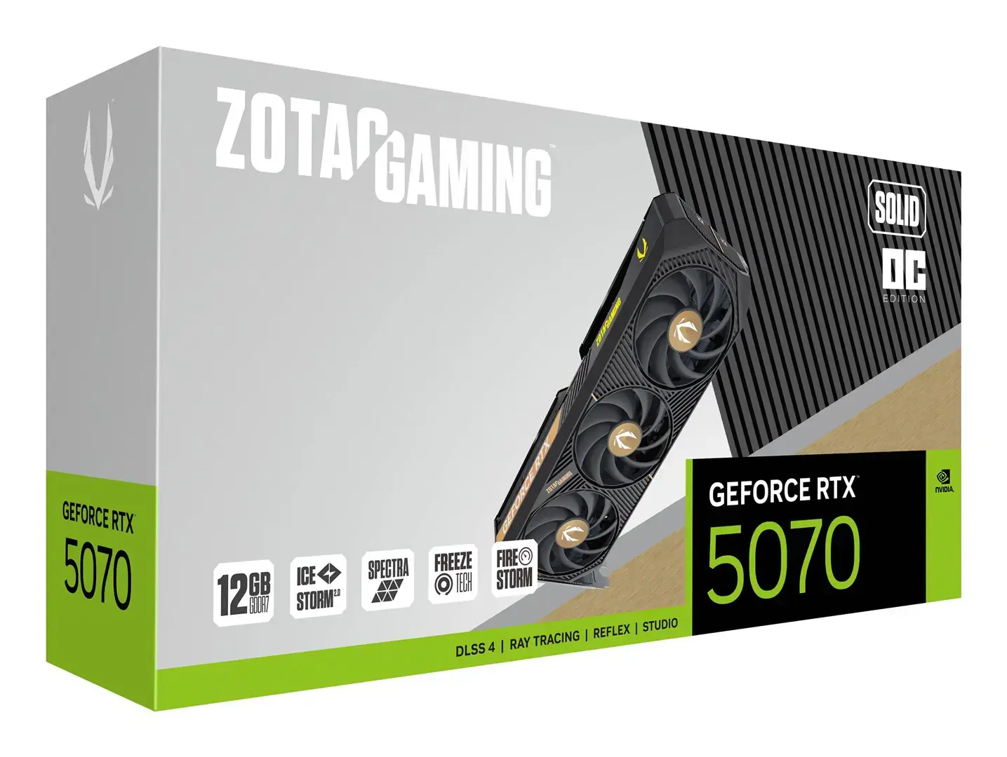 Vaizdo plokštė ZOTAC GeForce RTX 5070 12 GB, GDDR7, ZT-B50700J-10P
