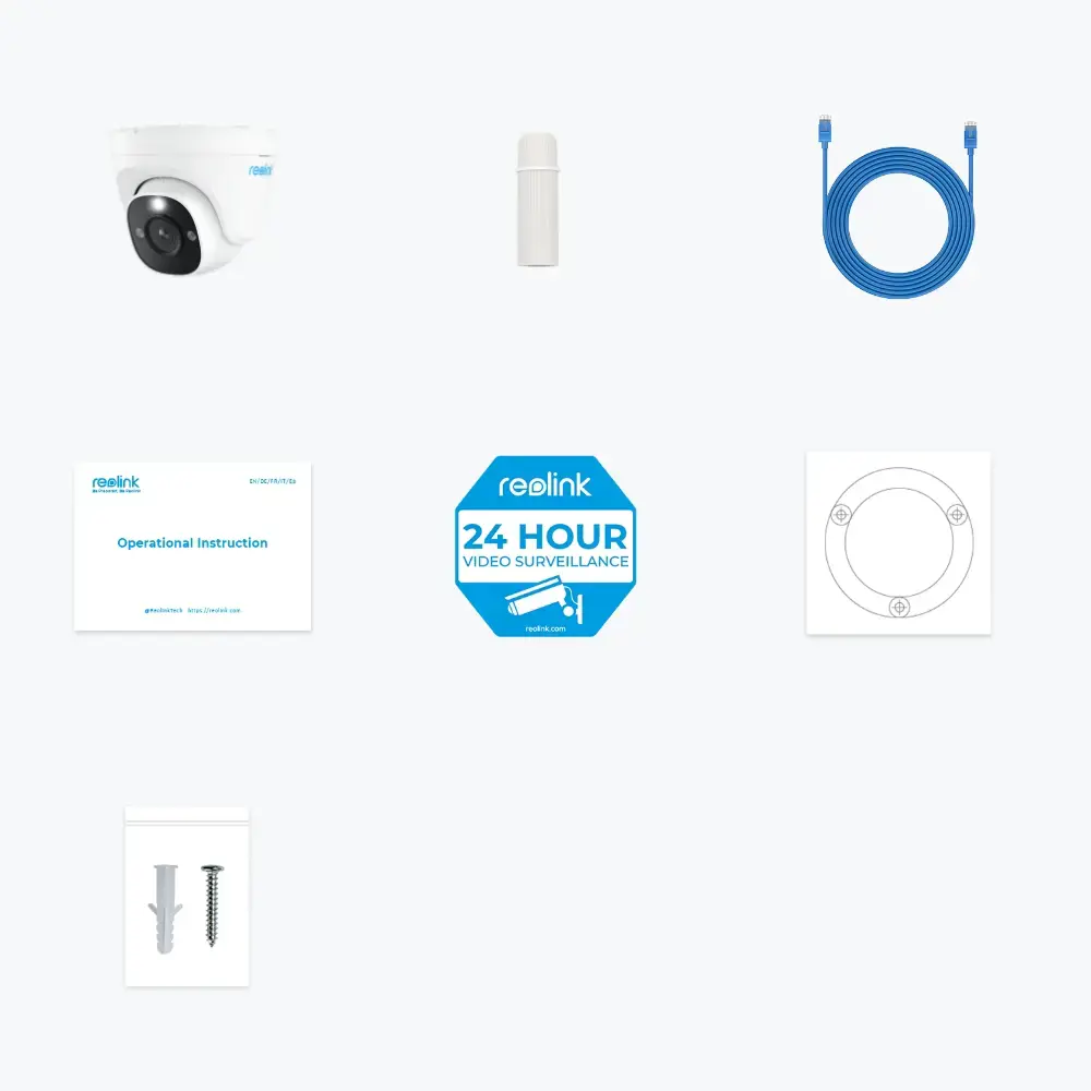 Reolink P334 - Smart 4K 8MP Ultra HD Outdoor PoE Security Camera Supports 256GB & Person/Vehicle/Pet Detection, IP security camera, Indoor & outdoor, Wired, Google Assistant, Ceiling, White