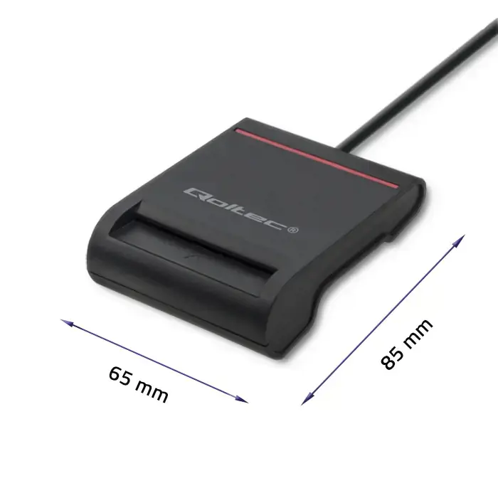 QOLTEC išmaniųjų lustų ID kortelių skaitytuvas USB 2.0 Plug&Play