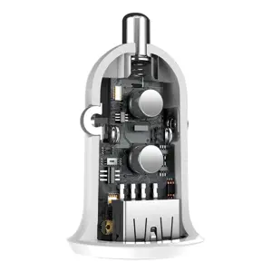 Baseus CCALLP-02 Grain Pro Car Charger Dual USB 4.8A White