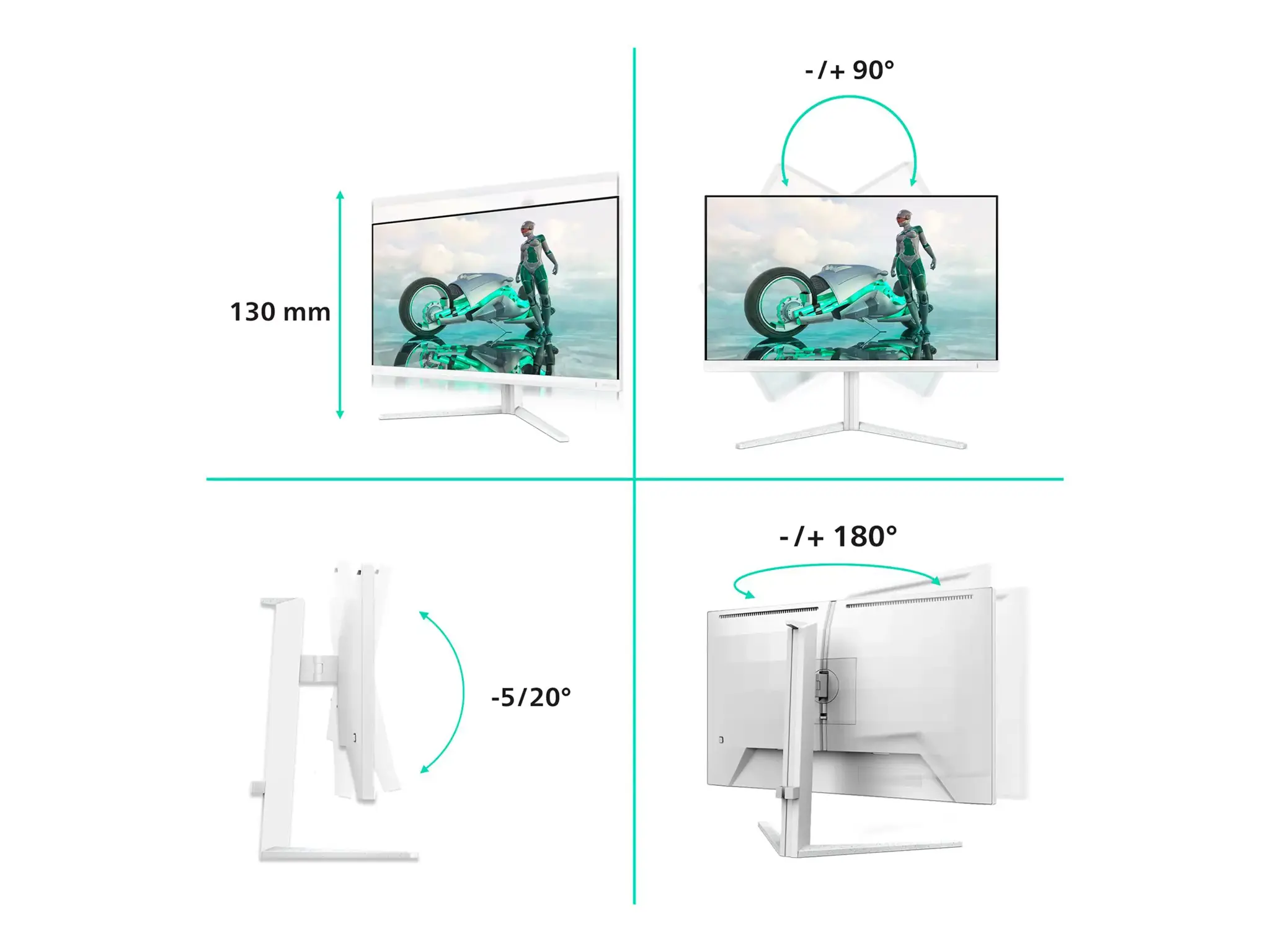 Philips 27M2N3501PA/00 | 27 " | Fast IPS | Quad HD | 16:9 | 260 Hz | 1 ms | 2560 x 1440 pixels | 300 cd/m² | HDMI ports quantity 2 | White