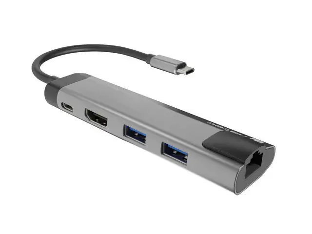 "NATEC Multiport Fowler Go USB-C -> šakotuvas USB 3.0 x2 HDMI 4K USB-C PD RJ45
