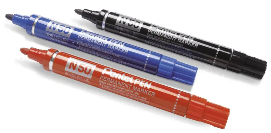 Permanentinis žymeklis Pentel Tool Pen N50, 3 mm, 4 vnt., įvairių spalvų
