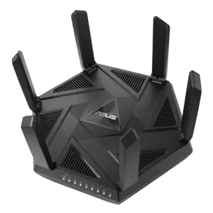 ASUS RT-AXE7800, "Wi-Fi 6E" (802.11ax), trijų dažnių (2,4 GHz / 5 GHz / 6 GHz), Ethernet LAN, juoda…