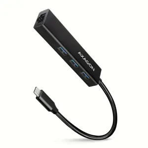 HMC-GL3A SUPERSPEED USB-C ŠAKOTUVAS + GIGABITINIS LAN