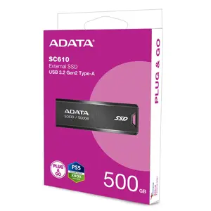 SSD diskas ADATA SC610-500G-CBK/RD 500 GB, USB 3.2 Gen 2 (3.1 Gen 2)
