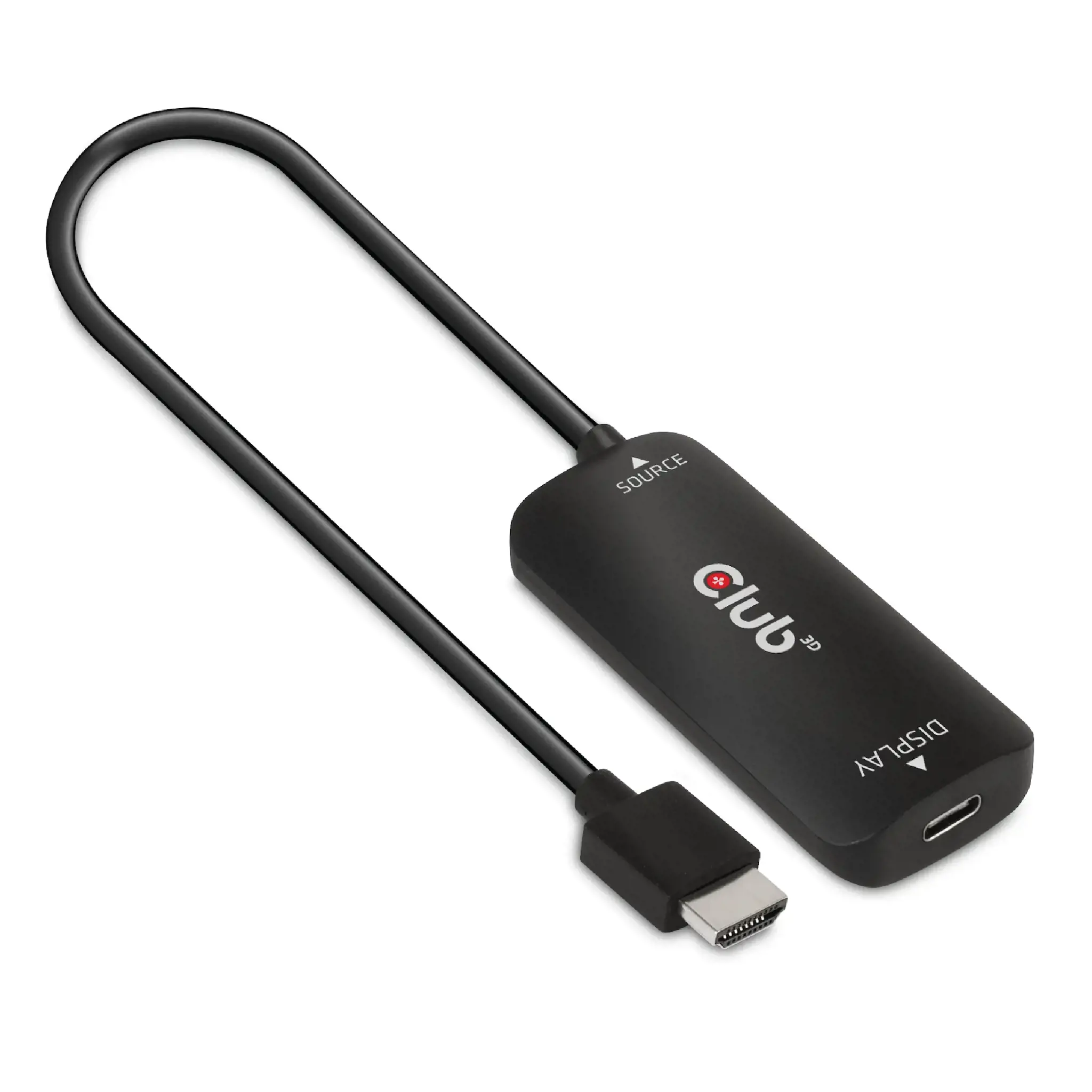 CLUB3D HDMI + Micro USB to USB Type-C 4K120Hz or 8K30Hz M/F Active Adapter, 1 m, HDMI + USB, USB Type-C, Male, Female, Straight