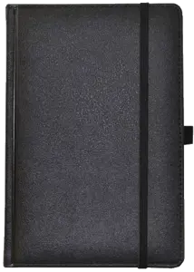 Darbo knyga UNIVERSAL BLACK EDITION, PU, A5, be datų, juoda