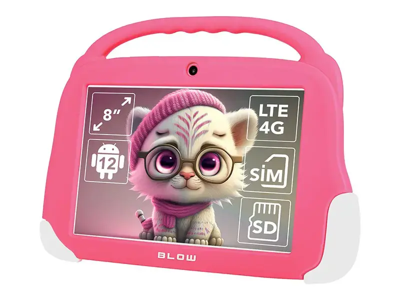 Planšetinis kompiuteris vaikamsTAB8 4G BLOW 4/64GB rožinės spalvos + dėklas