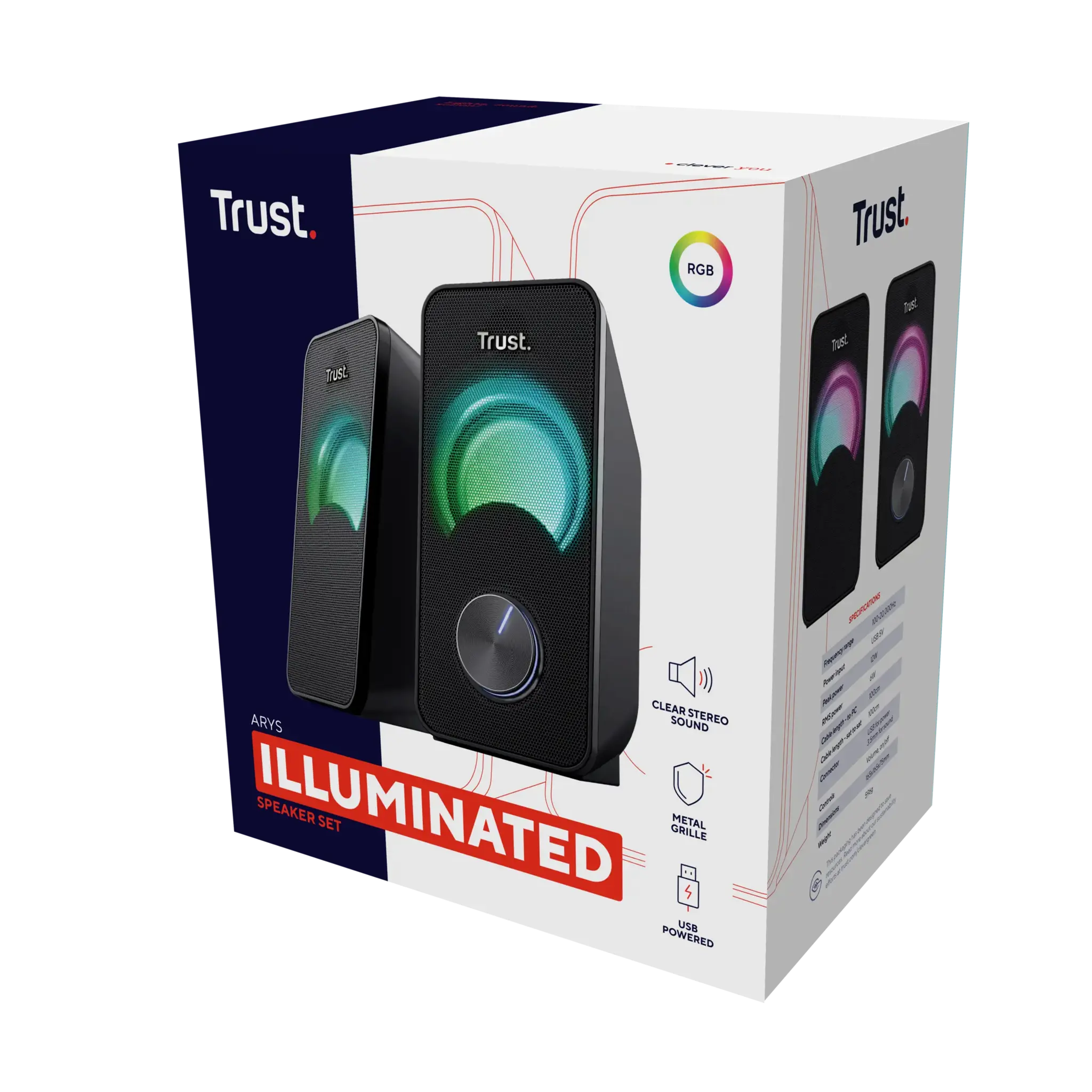 "Trust Arys", 2.0 kanalų, laidinis, 6 W, 100-20000 Hz, juodas