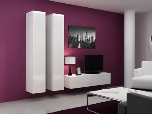 Cama Pilna spintelė VIGO '180' 180/40/30 balta/balta blizgi