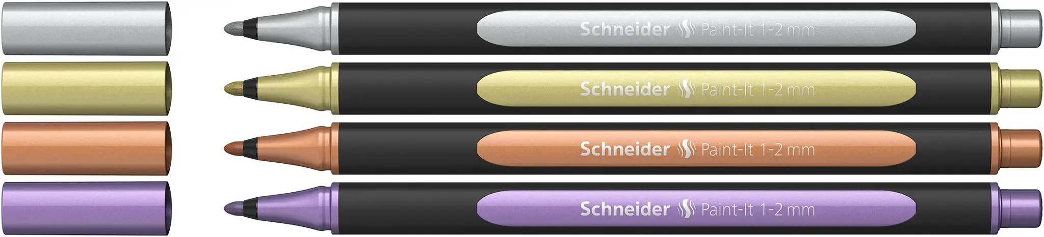 Žymeklių rinkinys SCHNEIDER Paint-lt, 1-2 mm, 4 vnt