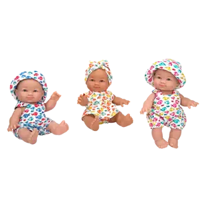 Lėlytės su rūbeliais žuvyčių raštais, 24 cm