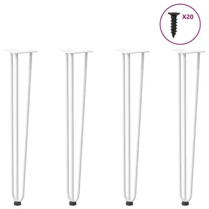 Konsolinių staliukų kojelės, 4 vnt., baltos, 72 cm, plienas