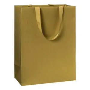 Popierinis maišelis 23 x 13 x H 30 cm, auksinis, 1vnt