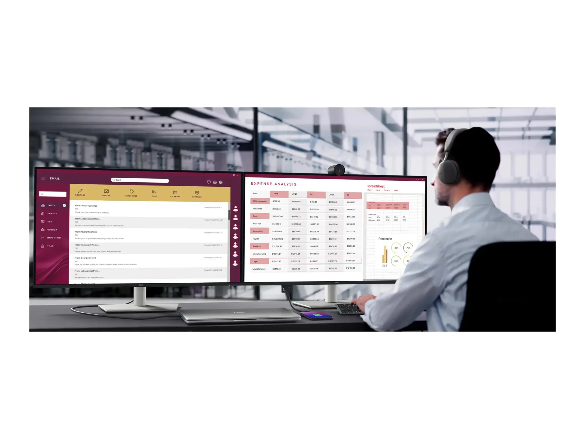 Dell Pro 32 Plus P3225DE Monitorius 31.5'' IPS QHD 2560x1440 8 ms 350 cd/m2 100 Hz, Silver/Black