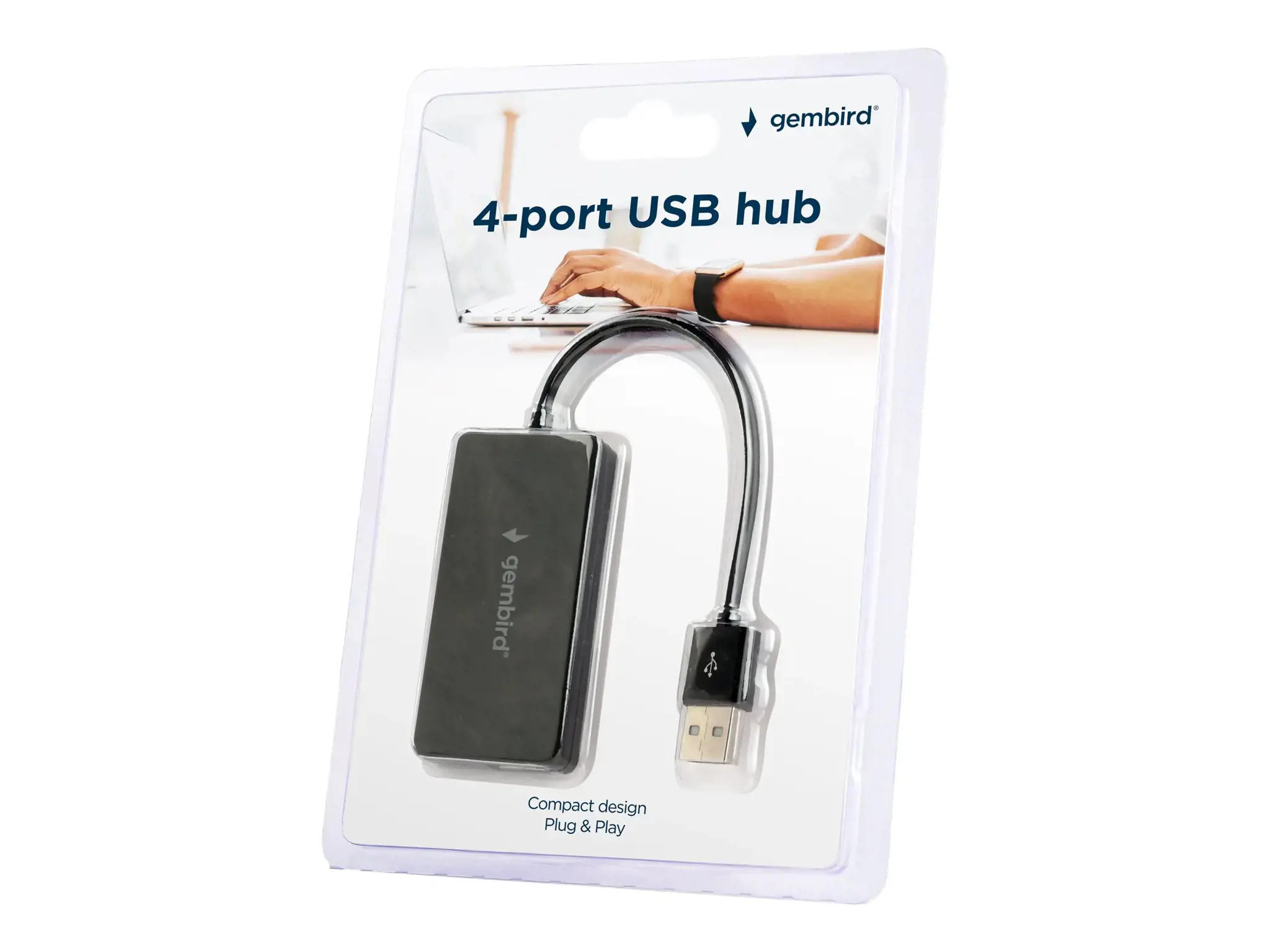 GEMBIRD USB 2.0 4 prievadų šakotuvas, juodas