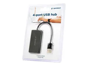 GEMBIRD USB 2.0 4 prievadų šakotuvas, juodas