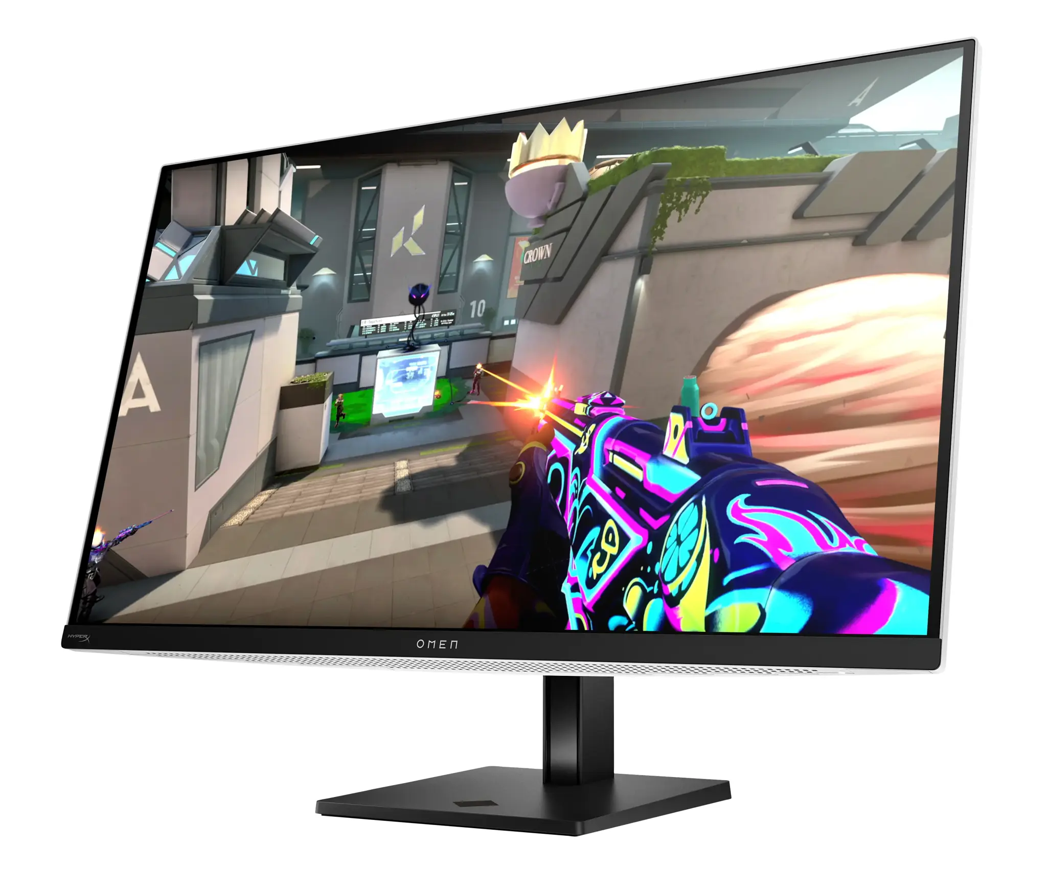 HP OMEN Transcend 32 White Backlit Gaming Charging Monitor - 31.5" 3840 x 2160 4K UHD 240Hz 250-nit AG, QD-OLED, USB-C(140W/15W)/2x HDMI/DisplayPort/Audio Jack, USB-C, 3x USB-A, KVM switch, speakers, height adjustable/tilt/pivot, 1 years