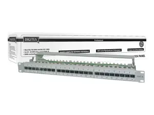 Digitus | CAT 6A Patch Panel, shielded, 1U, 24-port | RJ45, 8P8C | Grey