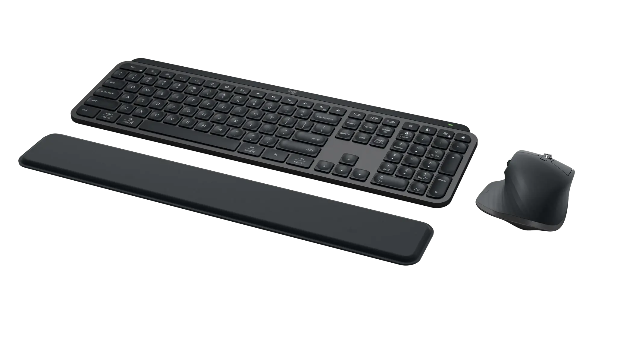 Logitech MX Keys S Combo, Wireless, RF Wireless + Bluetooth, Scissor key switch, QWERTY, LED, Graphite