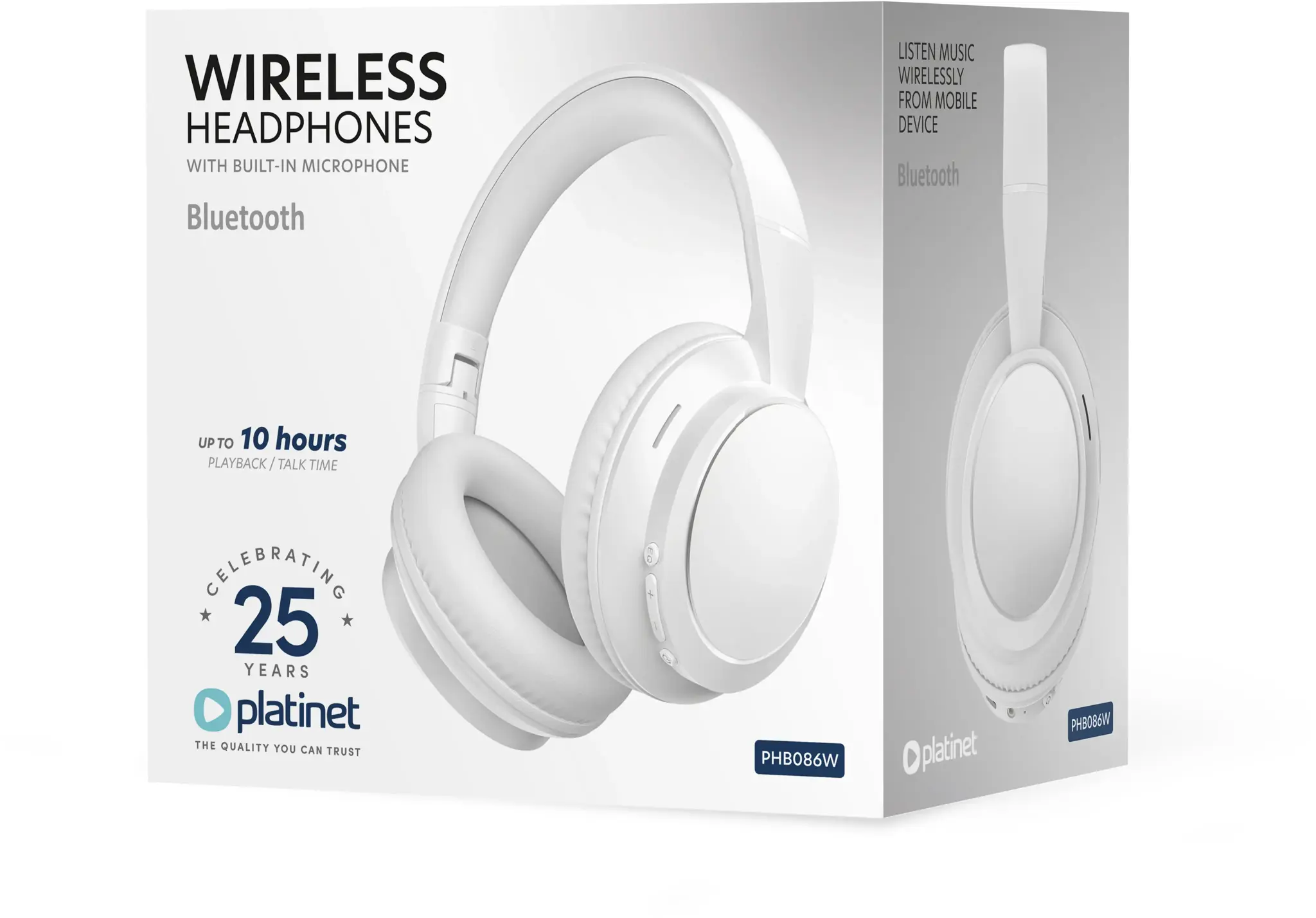 Platinet wireless headset PHB086W, white
