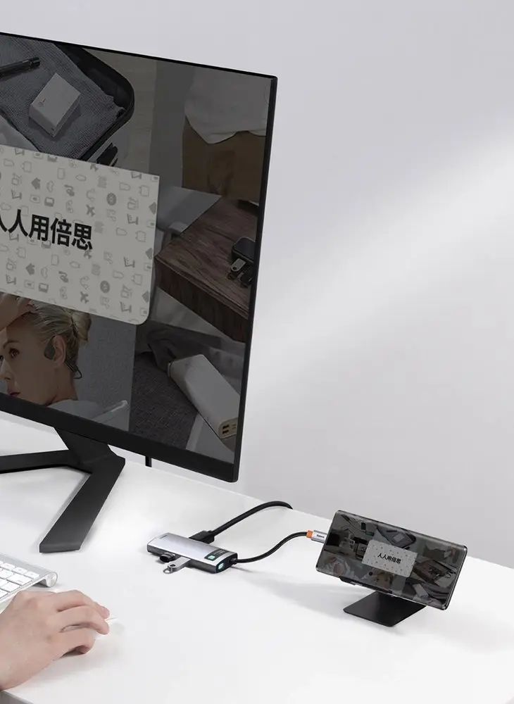 Baseus Metal Gleam 4in1 multifunctional HUB USB Type C - USB Type C Power Delivery 100 W | HDMI 4K 30 Hz | 1x USB 3.2 Gen 1 | 1x USB 2.0 (CAHUB-CY0G)